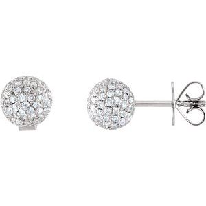 Pavé Ball Stud Earrings - Siddiqui Jewelers