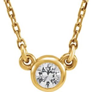 14K Yellow 3 mm Stuller Lab-Grown Moissanite Solitaire 18" Necklace-Siddiqui Jewelers