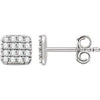 14K White 1/5 CTW Diamond Square Cluster Earrings - Siddiqui Jewelers