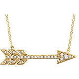 14K Yellow 1/10 CTW Diamond Arrow 18" Necklace - Siddiqui Jewelers