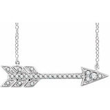 14K White 1/10 CTW Diamond Arrow 18" Necklace - Siddiqui Jewelers