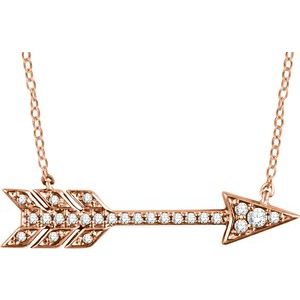 14K Rose 1/10 CTW Diamond Arrow 18" Necklace - Siddiqui Jewelers