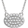14K White 1/5 CTW Diamond Oval Cluster 16-18" Necklace - Siddiqui Jewelers