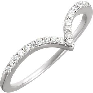 14K White 1/6 CTW Diamond V Ring Size 7-Siddiqui Jewelers