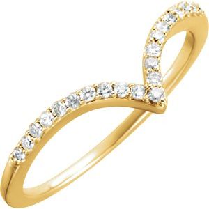 14K Yellow 1/6 CTW Diamond V Ring Size 7-Siddiqui Jewelers