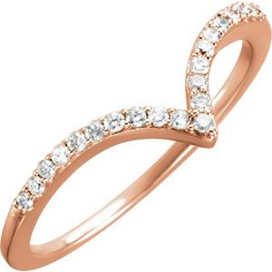14K Rose 1/6 CTW Diamond V Ring Size 7-Siddiqui Jewelers