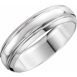 Platinum 6 mm Grooved Band Size 12 - Siddiqui Jewelers