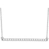 14K White 1/2 CTW Natural Diamond Bar 16-18" Necklace-Siddiqui Jewelers