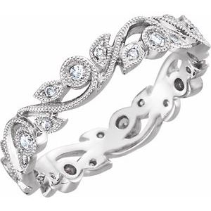 14K White 1/4 CTW Diamond Eternity Band Size 6 - Siddiqui Jewelers