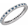 14K White Blue Sapphire & 1/4 CTW Diamond Eternity Band Size 7 - Siddiqui Jewelers