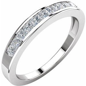 14K White 1/2 CTW Diamond Anniversary Band Size 5.5 - Siddiqui Jewelers