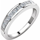 14K White 3/4 CTW Diamond Anniversary Band Size 5 - Siddiqui Jewelers