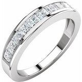 14K White 1 CTW Diamond Anniversary Band Size 7 - Siddiqui Jewelers