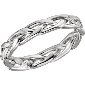 14K White 3.75 mm Woven-Design Band Size 6 - Siddiqui Jewelers