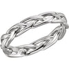 14K White 3.75 mm Woven-Design Band Size 5 - Siddiqui Jewelers