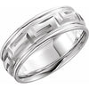 14K White 7 mm Greek Key Pattern Band  Size 8 - Siddiqui Jewelers