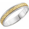 14K White/Yellow 4 mm Woven-Design Band Size 6 - Siddiqui Jewelers