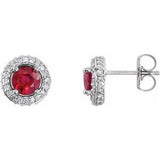 14K White Ruby & 1/3 CTW Diamond Earrings - Siddiqui Jewelers