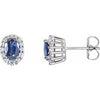 14K White Blue Sapphire & 1/3 CTW Diamond Cluster Earrings - Siddiqui Jewelers