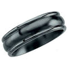 Black Titanium 7.5 mm Grooved Band Size 10 - Siddiqui Jewelers