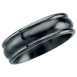 Black Titanium 7.5 mm Grooved Band Size 12.5 - Siddiqui Jewelers