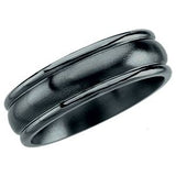 Black Titanium 7.5 mm Grooved Band Size 8 - Siddiqui Jewelers