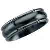 Black Titanium 7.5 mm Grooved Band Size 8.5 - Siddiqui Jewelers