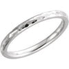 Sterling Silver 3 mm Half Round Band with Hammer Finish Size 10 - Siddiqui Jewelers
