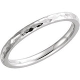 Continuum Sterling Silver 3 mm Half Round Band with Hammer Finish Size 7 - Siddiqui Jewelers
