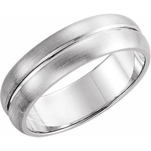 Platinum 5 mm Grooved Band with Brush Finish Size 7 - Siddiqui Jewelers