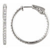 Sterling Silver Cubic Zirconia Inside-Outside 26.5 mm Hoop Earrings-Siddiqui Jewelers