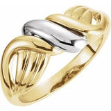 14K Yellow/White Freeform Ring - Siddiqui Jewelers