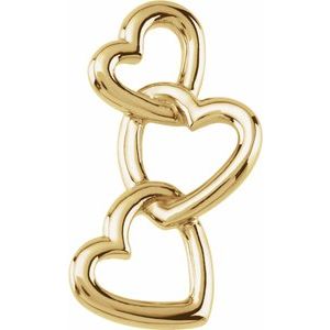 14K Yellow Linked Hearts Pendant - Siddiqui Jewelers