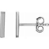14K White Vertical Bar Earrings-Siddiqui Jewelers