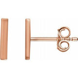 14K Rose Vertical Bar Earrings-Siddiqui Jewelers