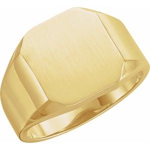 10K Yellow 12x10 mm Octagon Signet Ring - Siddiqui Jewelers