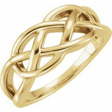 14K Yellow 9 mm Criss-Cross Ring - Siddiqui Jewelers