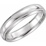 Sterling Silver 5 mm Half Round Band with MilSize 8 - Siddiqui Jewelers