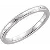 14K White 2 mm Flat Band with Hammer Finish & Milgrain  Size 7 - Siddiqui Jewelers