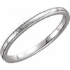 14K White 2 mm Flat Band with Hammer Finish & Milgrain  Size 4 - Siddiqui Jewelers