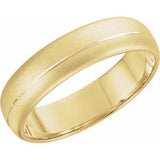 14K Yellow 6 mm Grooved Band with Beadblast Finish  Size 10.5 - Siddiqui Jewelers