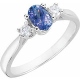 14K White Tanzanite & 1/6 CTW Diamond Ring - Siddiqui Jewelers