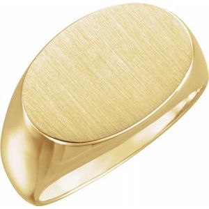 10K Yellow 18x12 mm Oval Signet Ring - Siddiqui Jewelers