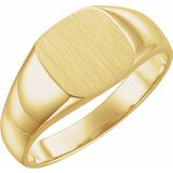 14K Yellow 10x10 mm Square Signet Ring - Siddiqui Jewelers