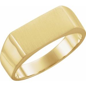 14K Yellow 15x7.5 mm Rectangle Signet Ring - Siddiqui Jewelers