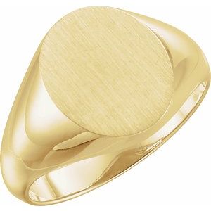 10K Yellow 14x12 mm Oval Signet Ring - Siddiqui Jewelers