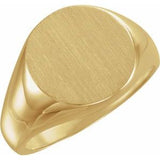 14K Yellow 18 mm Round Signet Ring - Siddiqui Jewelers