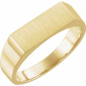 14K Yellow 15x6 mm Rectangle Signet Ring - Siddiqui Jewelers