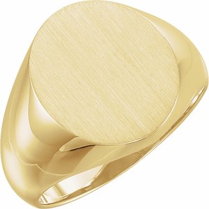 14K Yellow 16x14 mm Oval Signet Ring - Siddiqui Jewelers