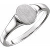 Sterling Silver 7x6 mm Oval Signet Ring Size 4 - Siddiqui Jewelers